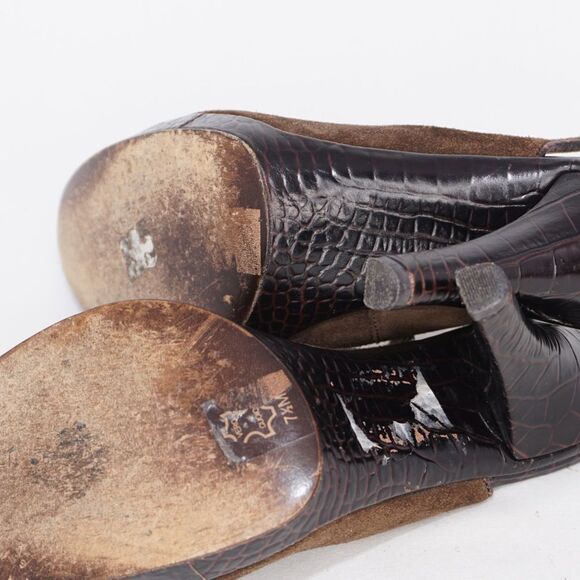 Michael Kors Brown Suede Slingback Heels, Size 7.5 - Picture 2 of 12